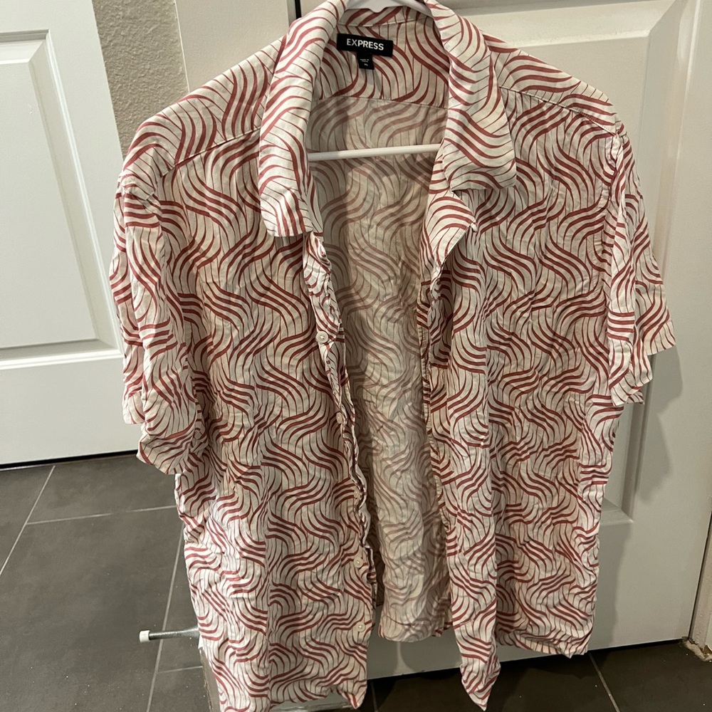 Express Red and White Men's Jacket